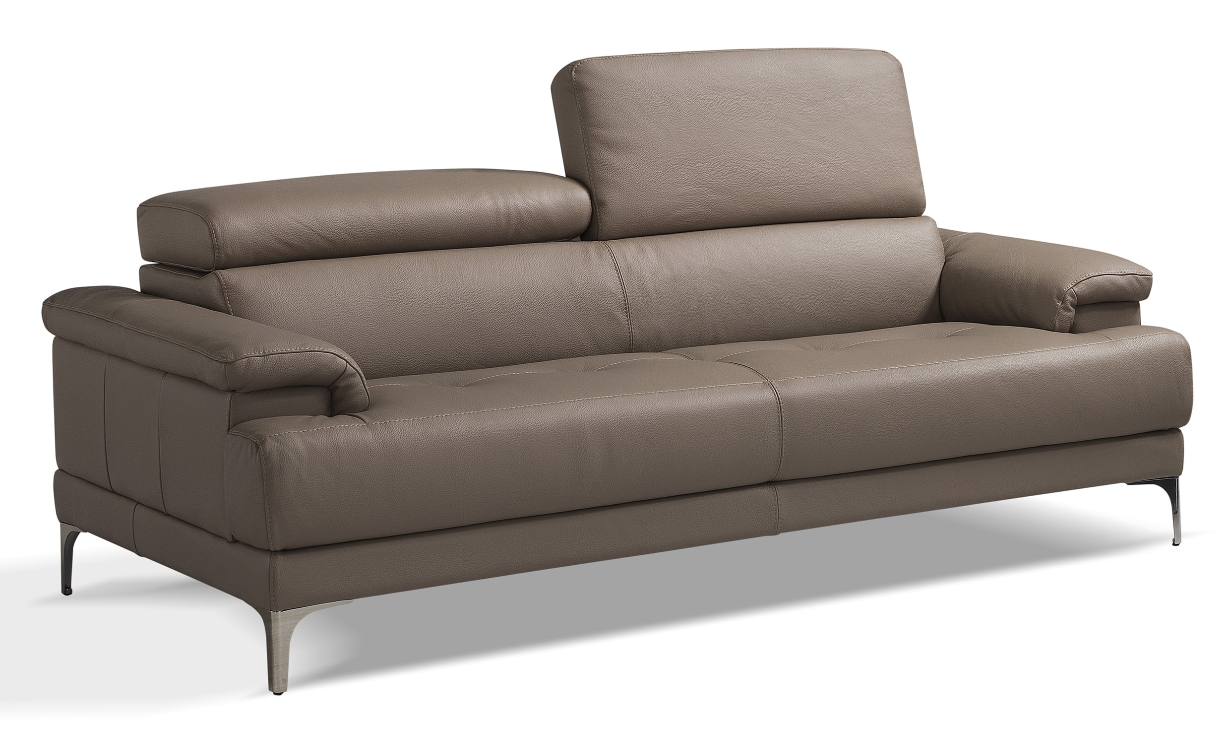 Alkove - canapé moderne en cuir Kutina, 3 places, TAUPE – Planète Déco