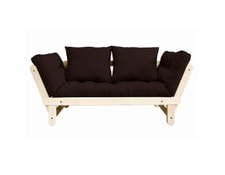 Banquette méridienne futon beat pin naturel tissu brown couchage 75*200 cm. INSIDE75 20100886460