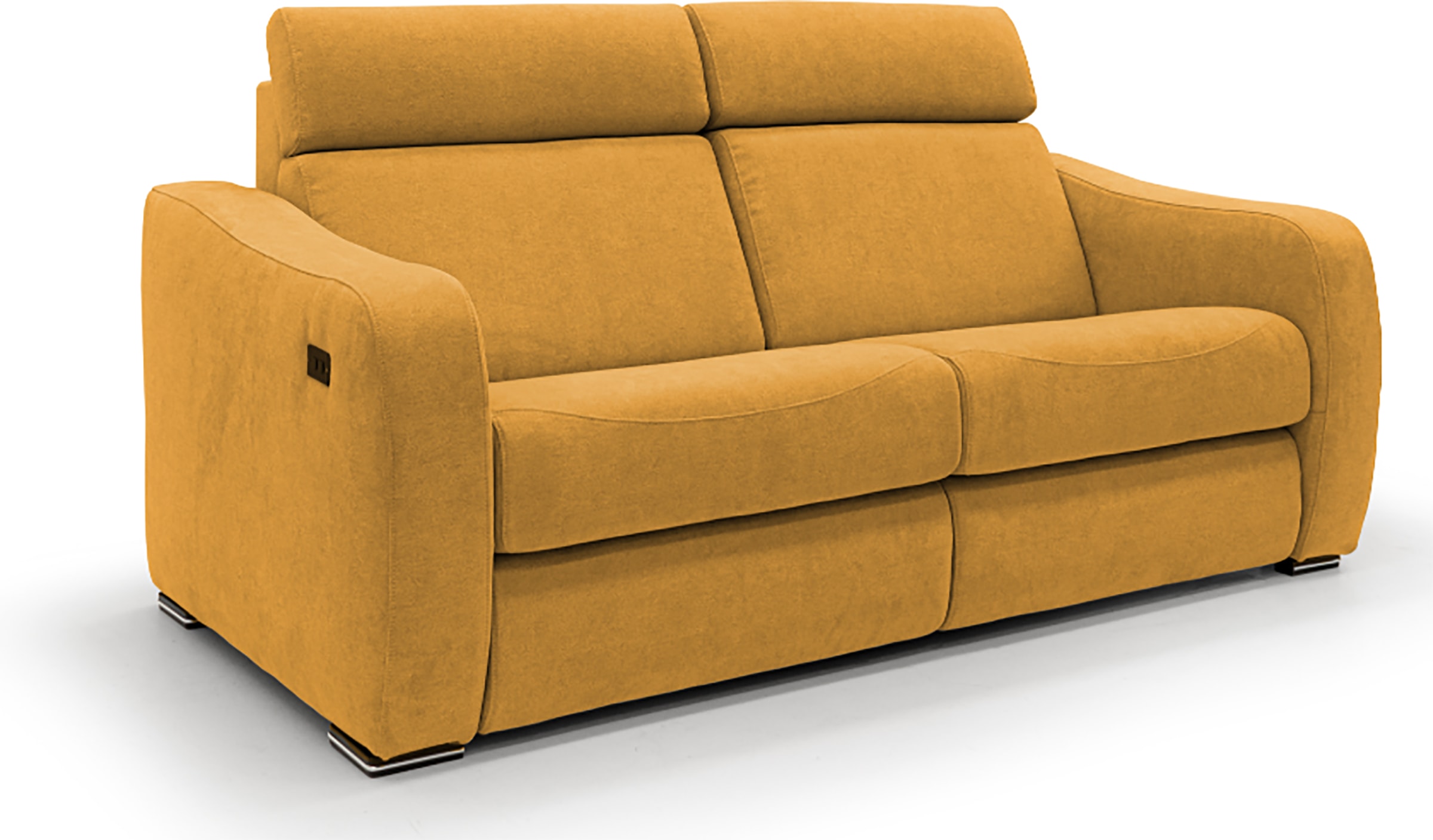 Canapé de 3 places (2 relax électriques) en tissu couleur Gris foncé