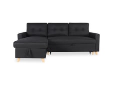 Canapé d'angle convertible réversible falko tissu noir INTENSEDECO L350-FABRIC-BLACK