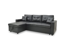 Canapé d'angle convertible cuero noir INTENSEDECO 