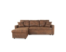 Canapé d'angle convertible cuero vintage INTENSEDECO 