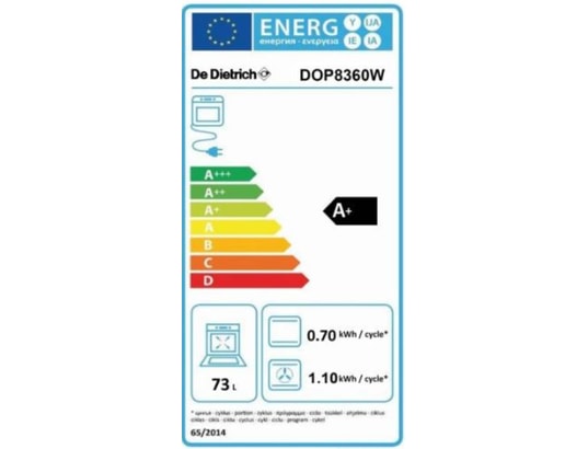 Four Encastrable DE DIETRICH DOP8360W - Pyrolyse, 73L, Multifonctions, Cuisson Basse Température Et Rails Télescopiques