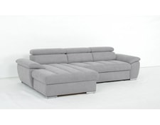 Canapé d'angle gauche convertible avec méridienne coffre kid tissu gris clair INSIDE75 20100893043