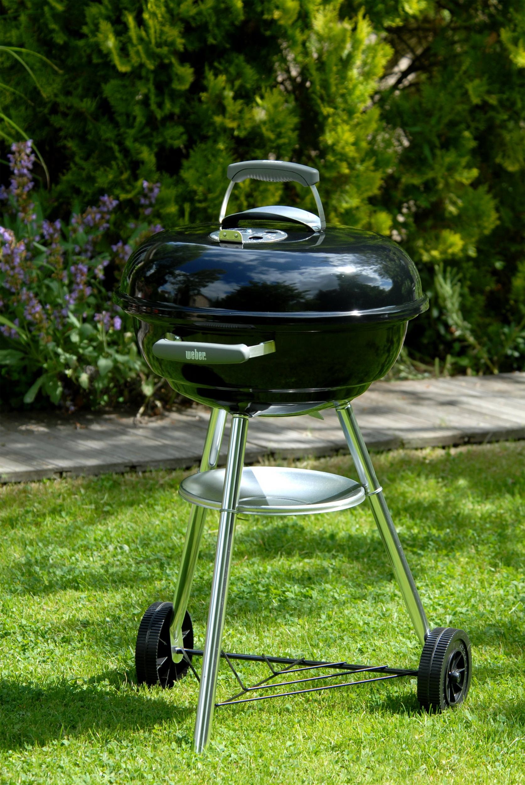 Barbecue Charbon WEBER Compact Kettle 47 Cm Noir - Sur Pieds, Avec Thermomètre Et Roues