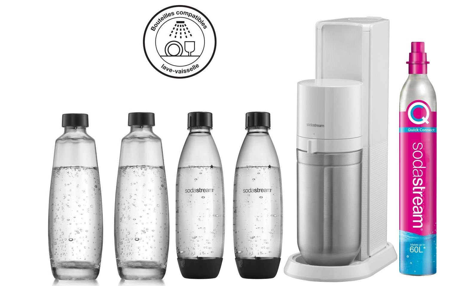 Bouteilles Sodastream Pack 2 bouteilles 1L Lave-Vaisselle fuse