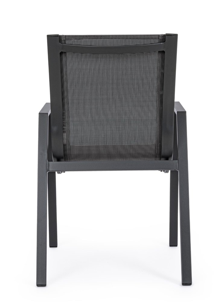 vente unique Lot de 4 fauteuils en aluminium anthracite et fibre synthétique - M vente unique Lot de 4 fauteuils en aluminium anthracite et fibre synthétique - M