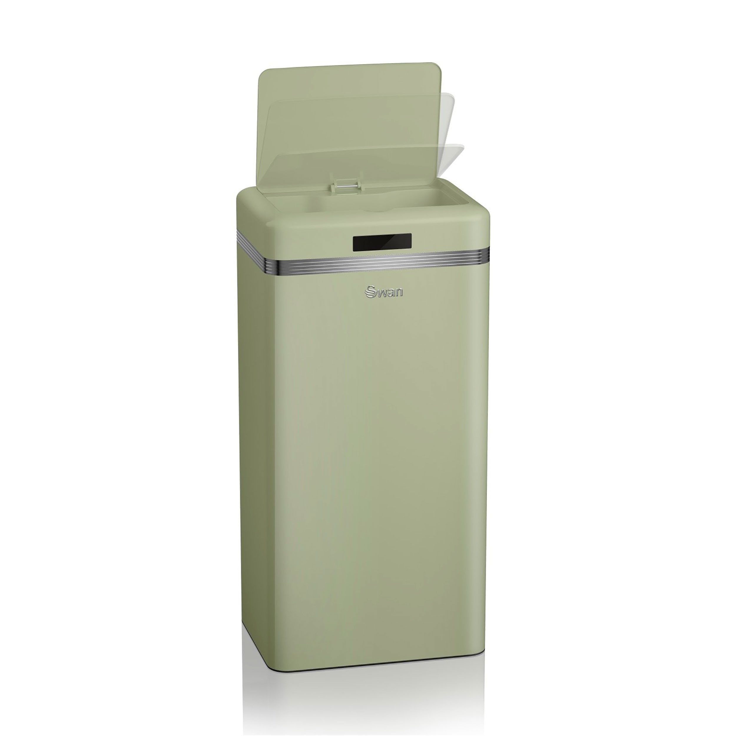 Swan Retro Poubelle à Ouverture Automatique avec Capteur, Métal, Capacité 45 Litres, Design Vintage (Crème