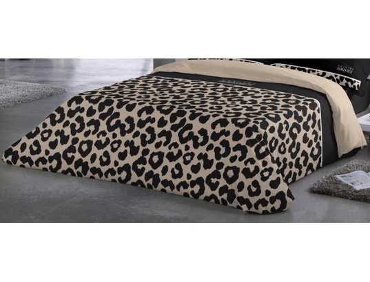 Housse de Couette 240x260 LéOpard Parure de Lit 2 Personnes Microfibre,Chaleureuse Doux et Confortable Housse de Couette avec Fermeture Éclair et 2 Taies d'oreiller 65x65 cm