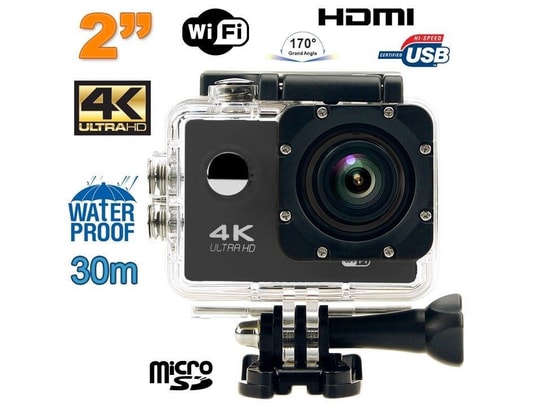 Caméra Sport Campark 4K – Étanche Avec WiFi Et Zoom 4x