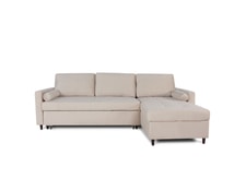 Canapé d'angle convertible réversible claudio en velours beige INTENSEDECO 