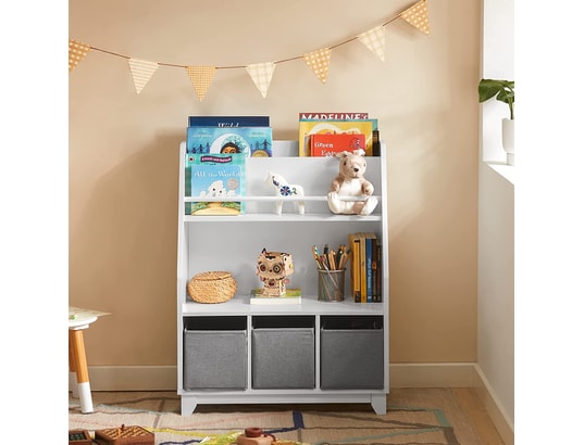 Bibliothèque Enfants Pour Livres Et Jouets Avec 5 Compartiments Et 3 Bibliothèque Enfants Pour Livres Et Jouets Avec 5 Compartiments Et 3