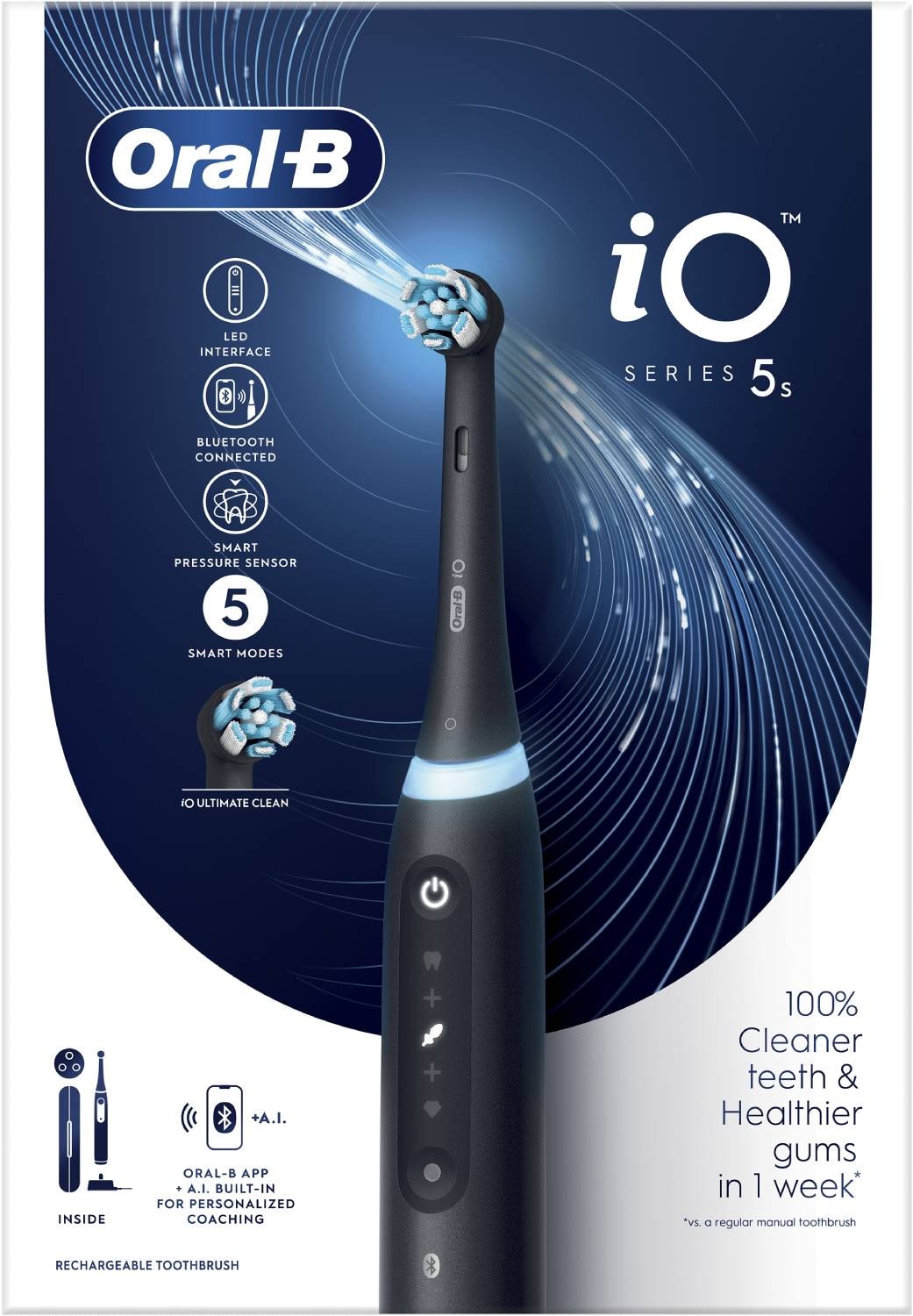 Brosse à Dents électrique DENTAL CARE - Rotative - Avec 5 Brossettes - Alimentation Sur Batterie