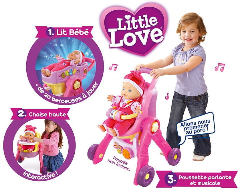 MagiDeal Poussette Pliable Pour Poupée – Jouet D’Imitation Avec Roues Stables – Dès 3 Ans