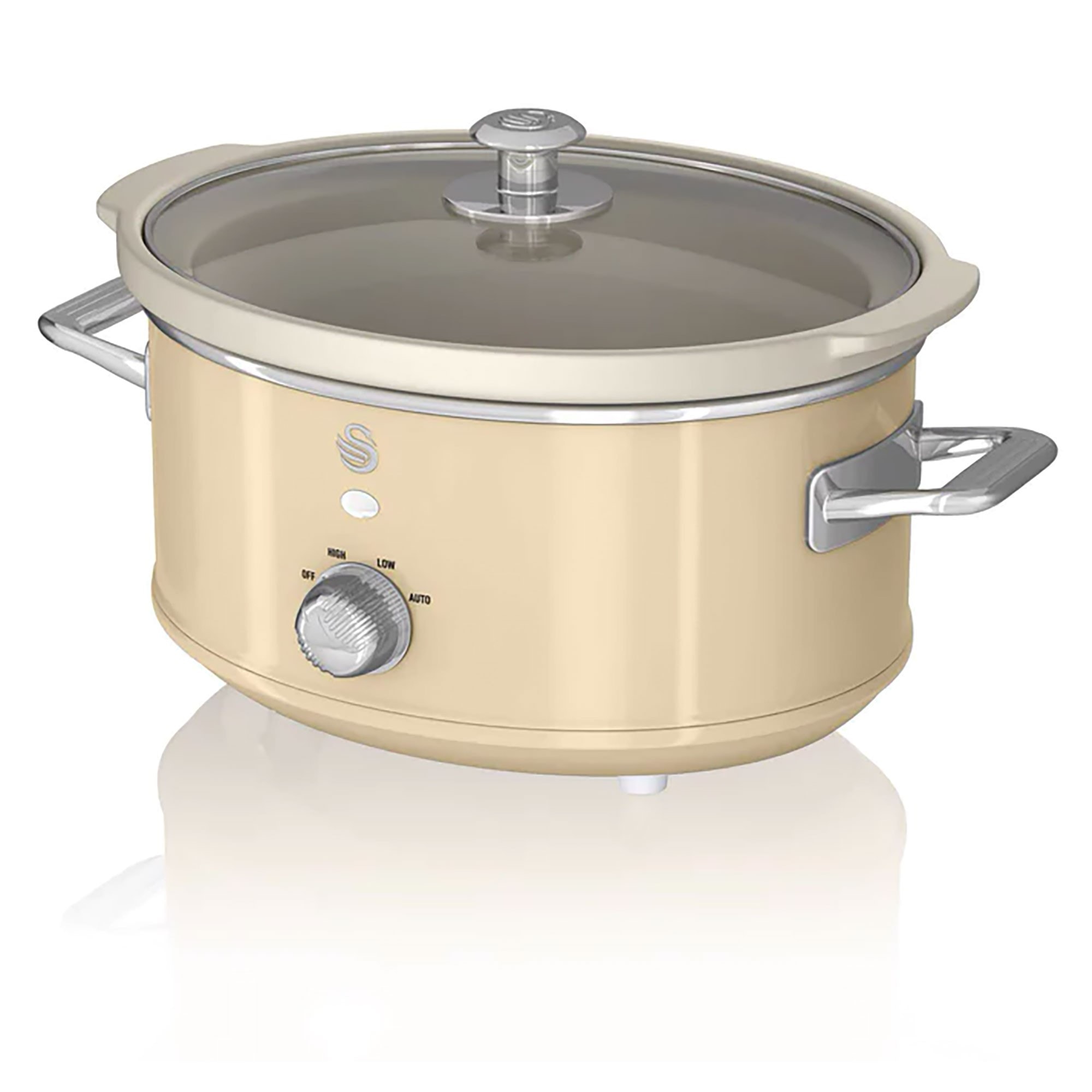 SWAN SF17021GRNEU Retro Mijoteuse 3,5L Poêle Amovible en Céramique