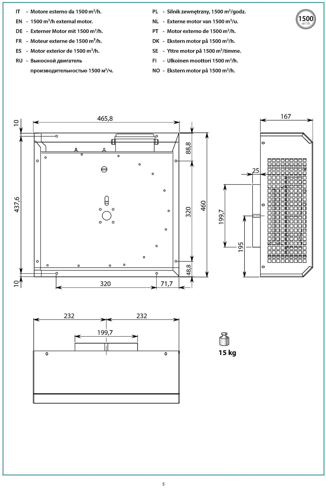 Moteur pour hotte FALMEC Pack moteur déporté extérieur 1500m3/h — free download