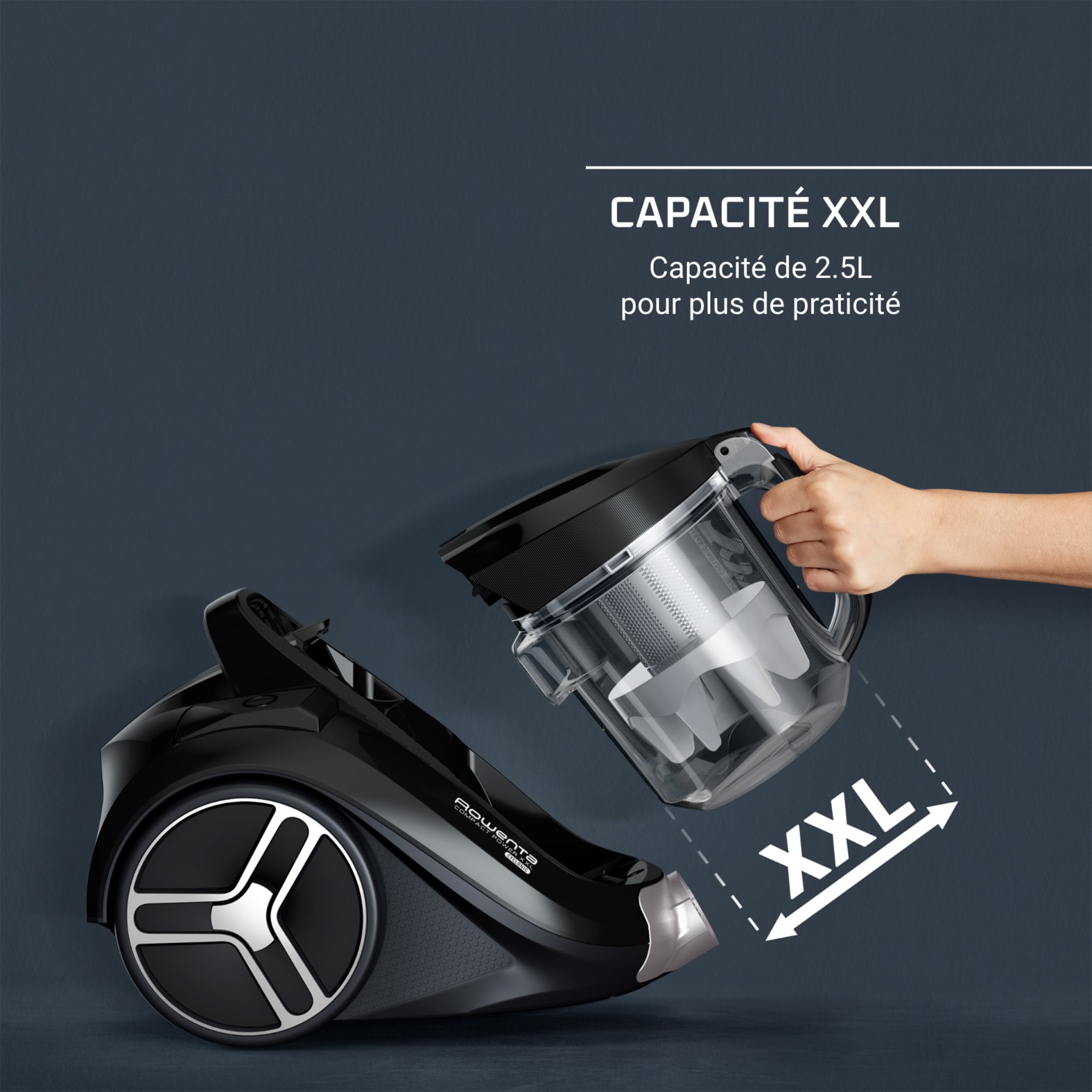 Rowenta Compact Power XXL Aspirateur sans Sac Capacité 2,5L Compact