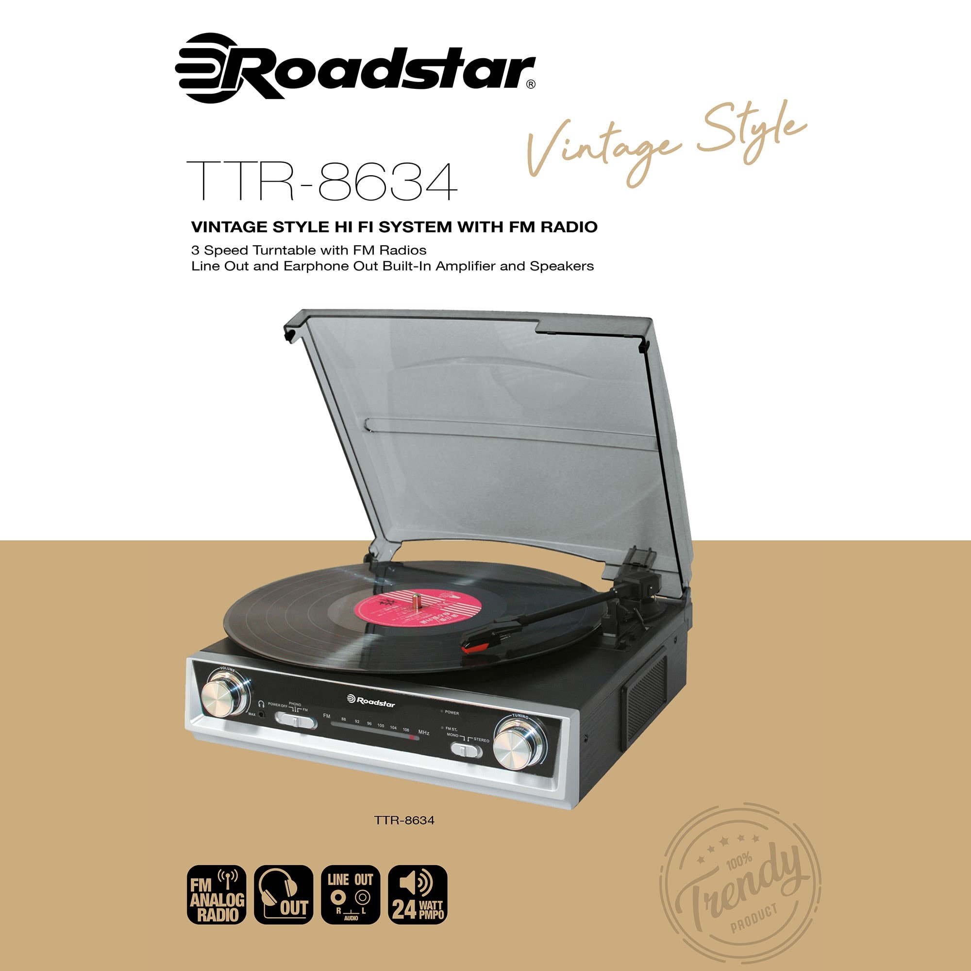 Play - Platine Vinyle, Tourne-Disques Avec Haut-Parleurs Intégrés– 33