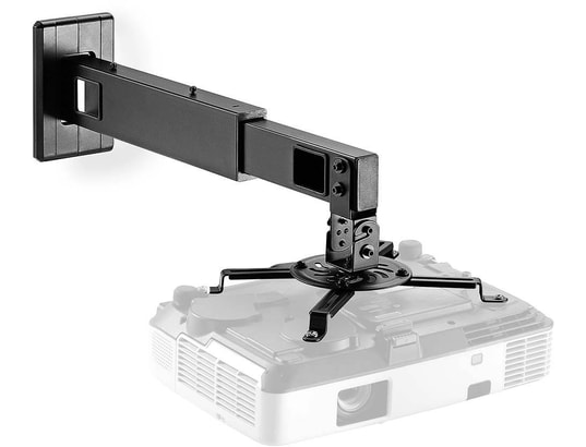 Support Videoprojecteur Plafond Suptek PR05LB - Rotatif 360° Inclinable 90° Réglable 780-1250mm Jusqu'à 13,6kg Noir