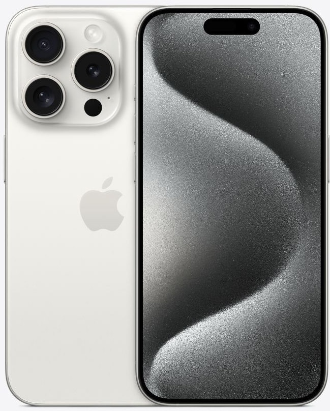 Vitre Arrière Pour IPhone 15 Pro Max - Blanc Titane Avec Support & Lentilles, Neuf