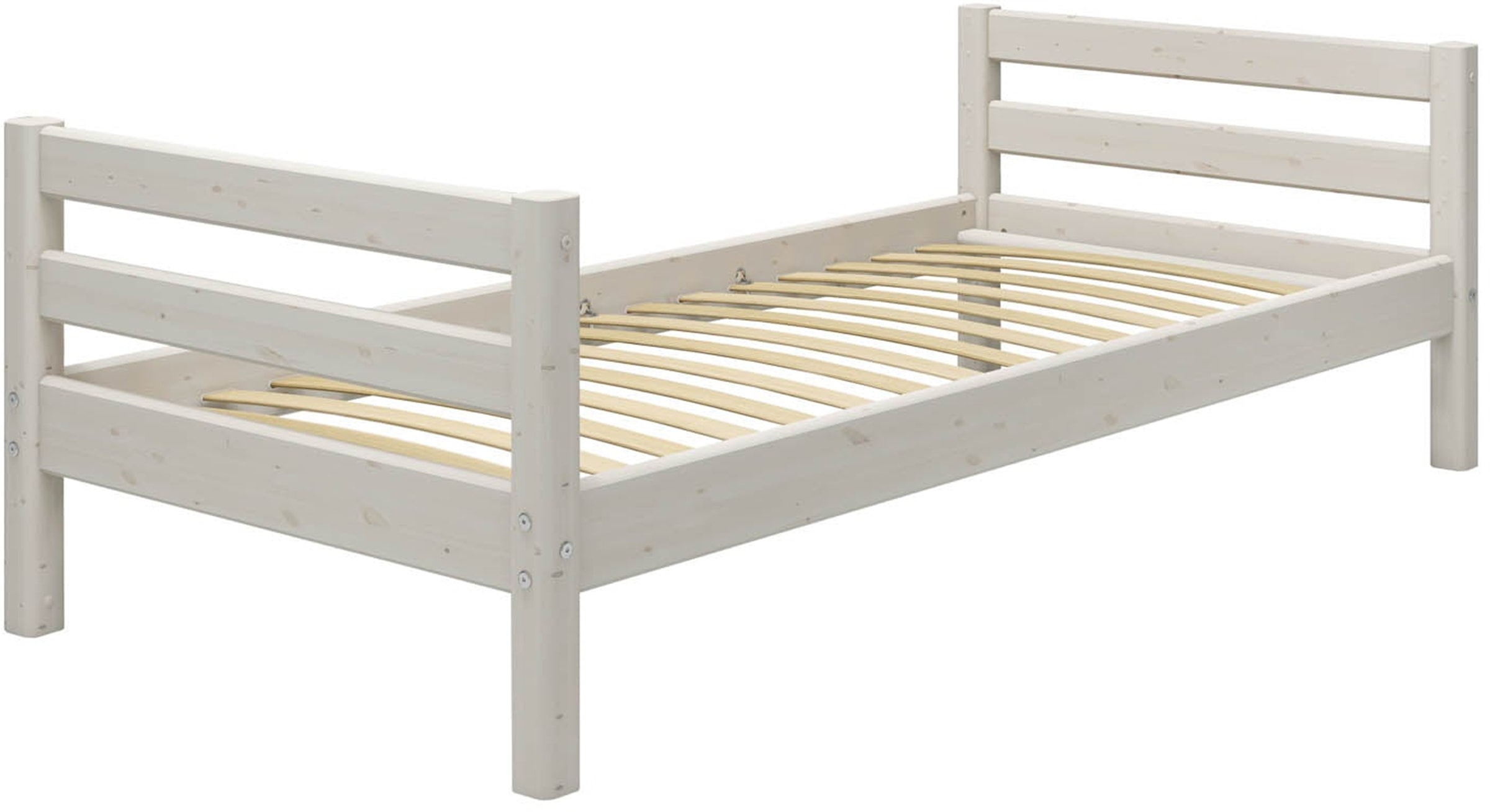 Lit Enfant Flexa Blanc - Pin Massif - 90x200 Cm - Avec Matelas