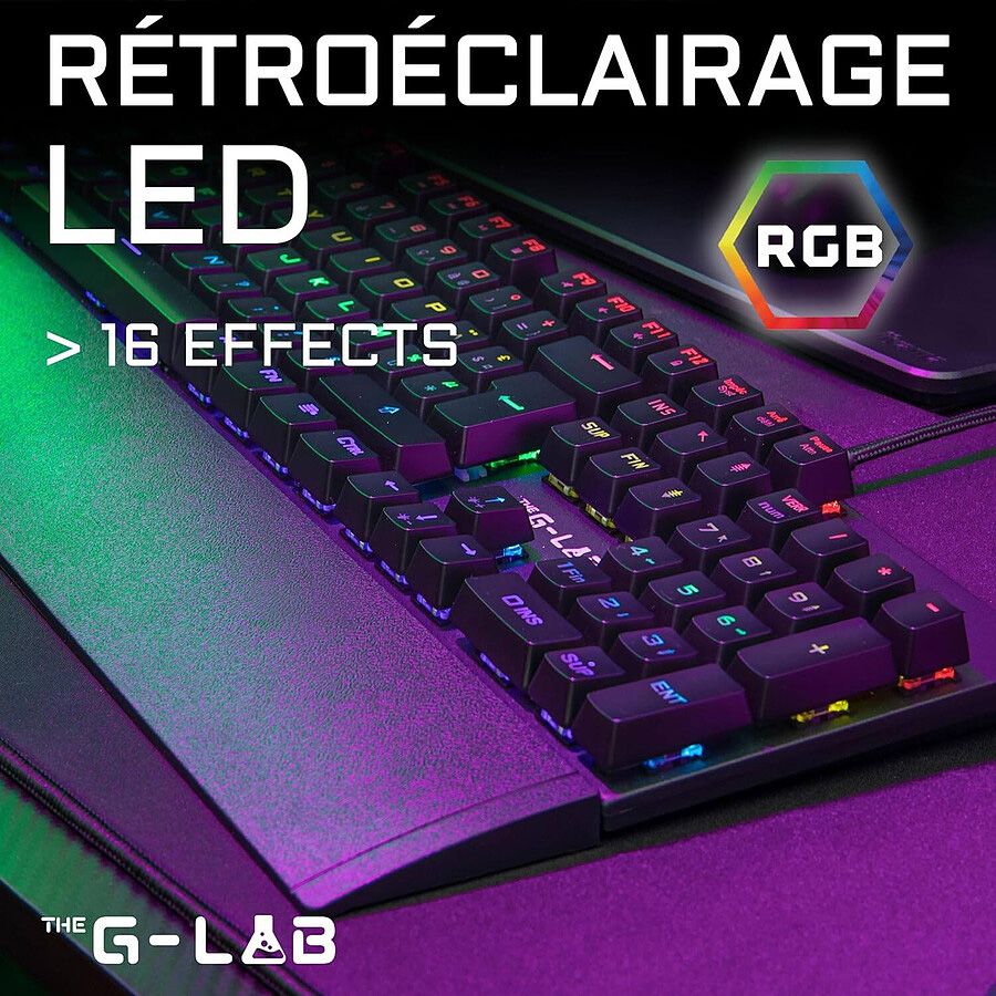 The G-LAB Keyz Carbon E Clavier Mécanique Gamer Azerty Blue