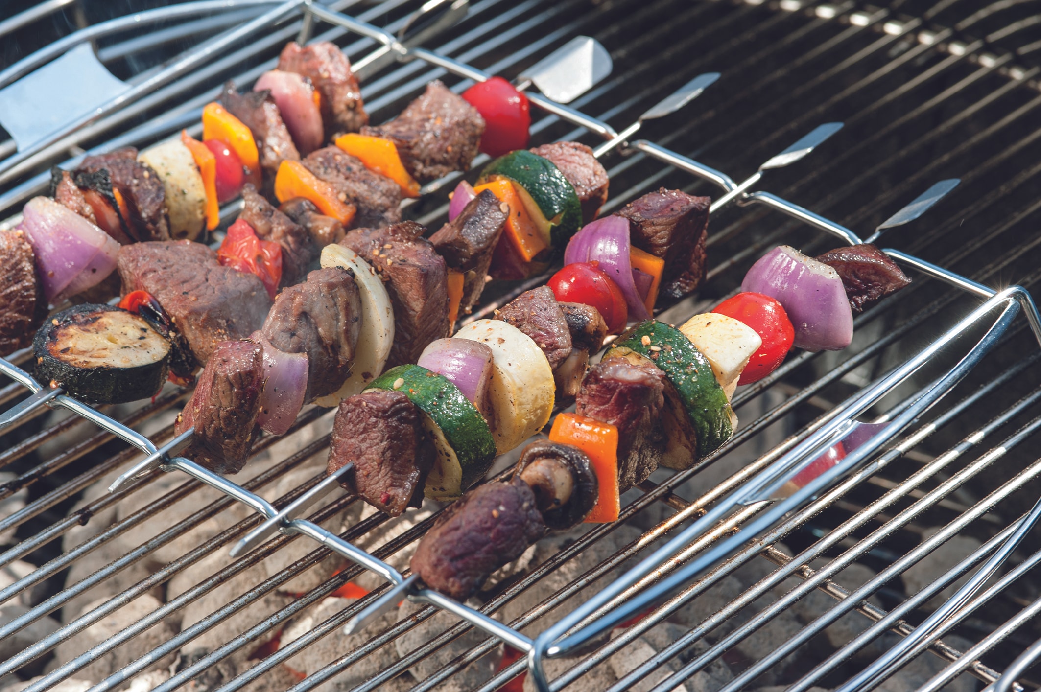 Weber Kit à brochettes, 5 brochettes + Support en Acier