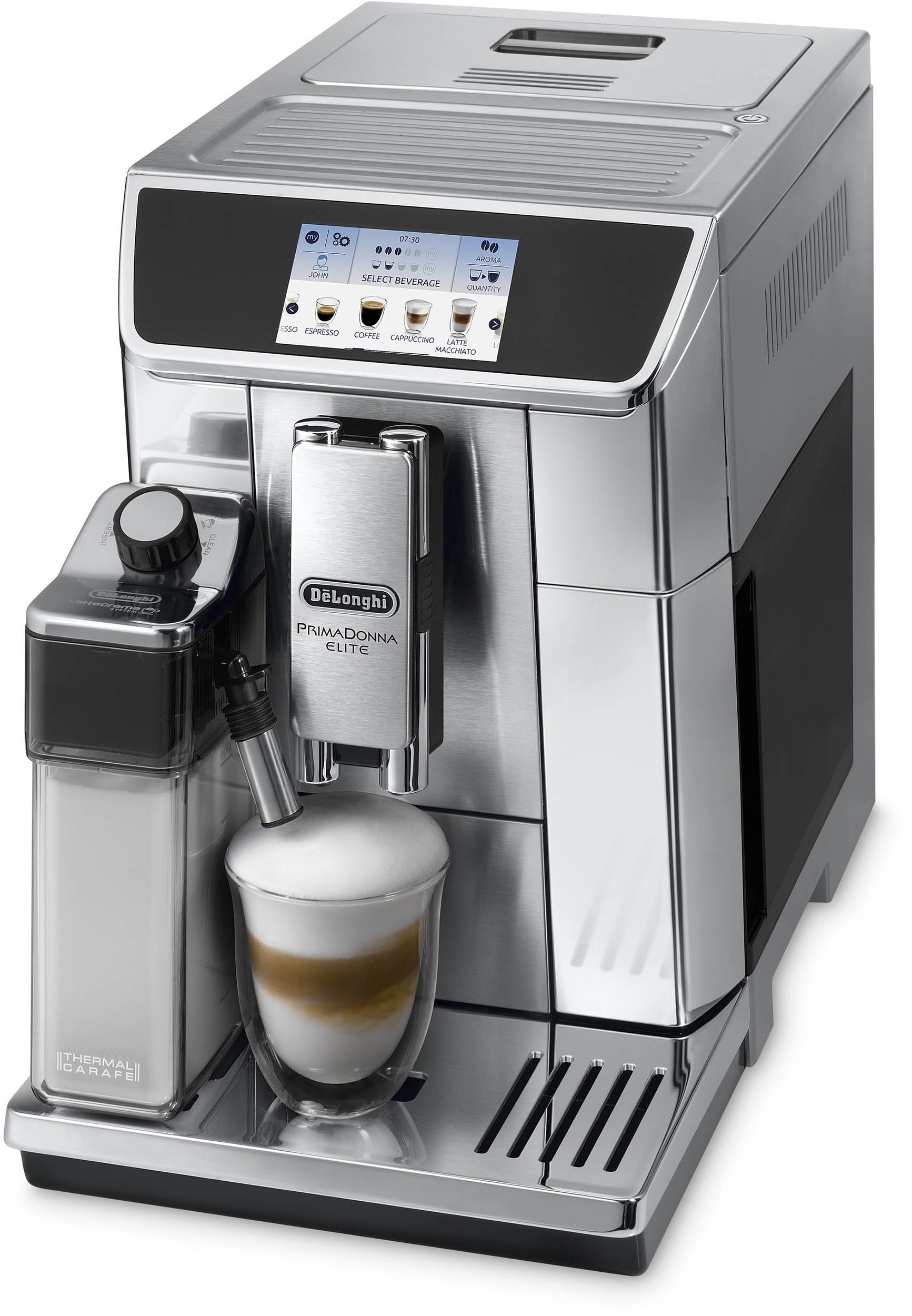 Machine Expresso Automatique Avec Broyeur DELONGHI PrimaDonna Elite Ecam 650 75 Ms Inox