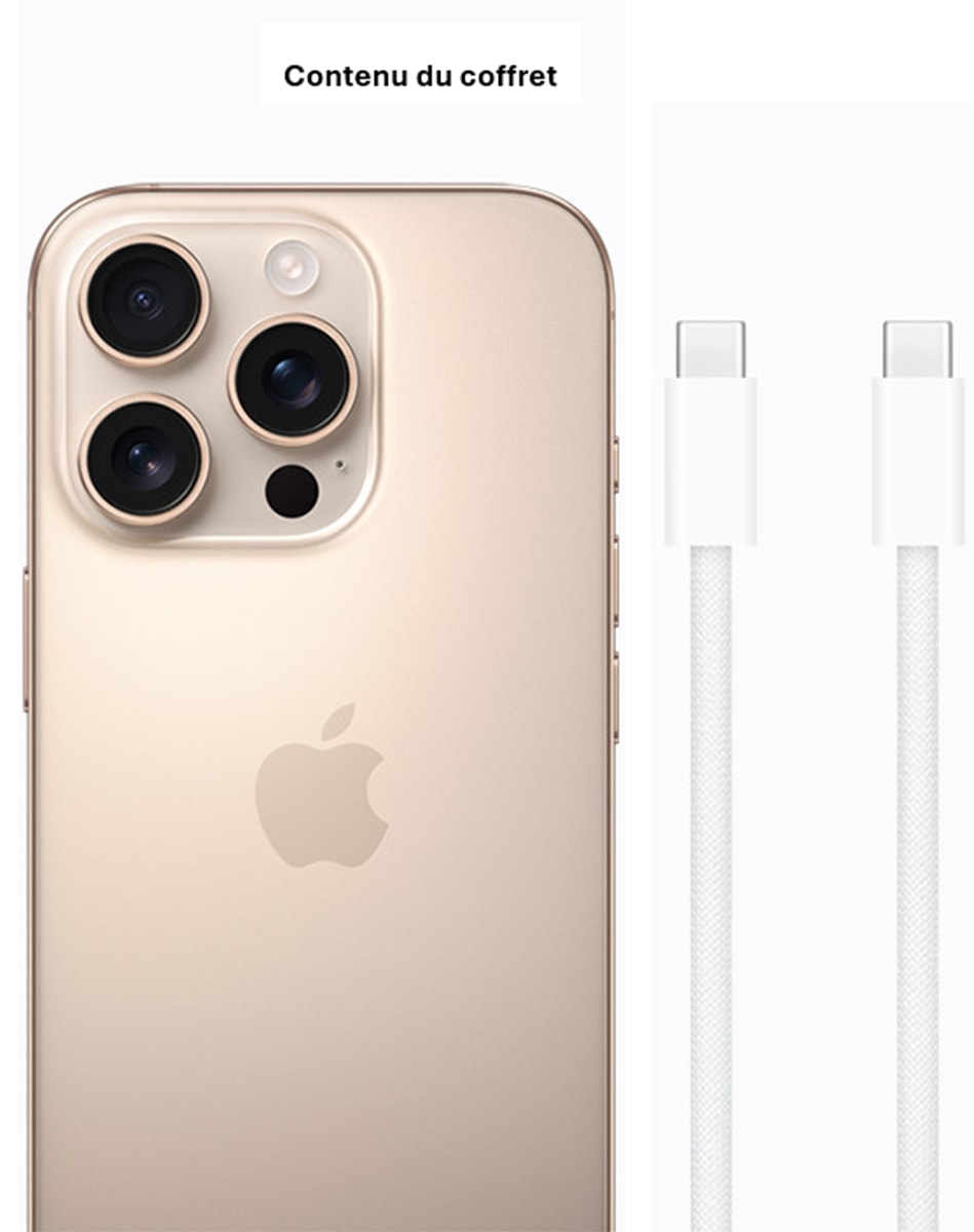 IPhone 16 Pro Max 512 Go Titane Sable – Excellent état Avec Protection