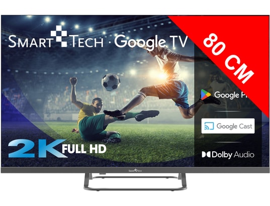 Smart Tech Google TV 32 Pouces Full HD 32FG01V - Smart TV LED Avec Netflix, YouTube, 3 HDMI, Dolby Audio