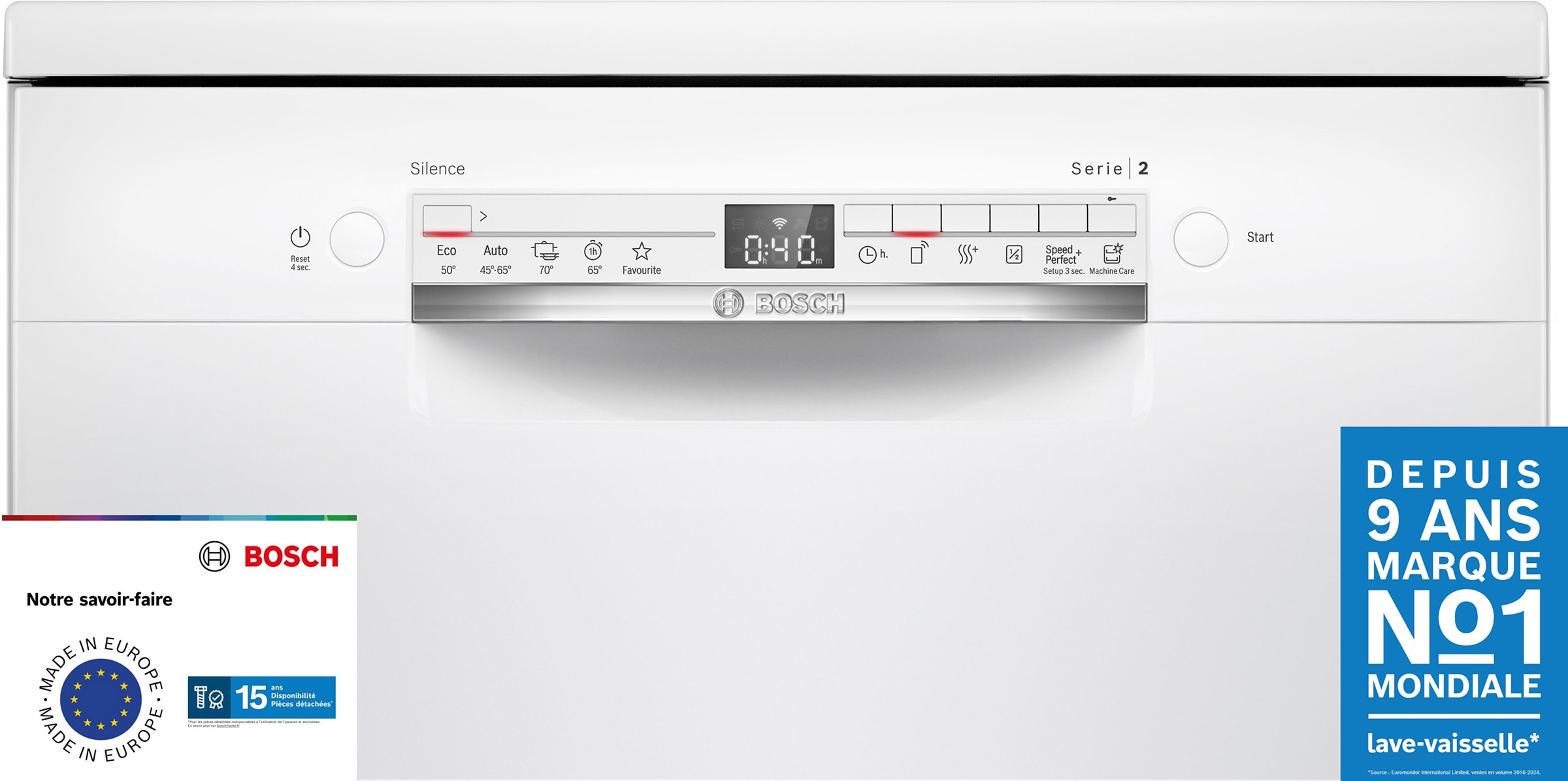 Lave-vaisselle Bosch Serie 2 SMS2HTW06E – Pose Libre – 13 Couverts – Classe C – Neuf