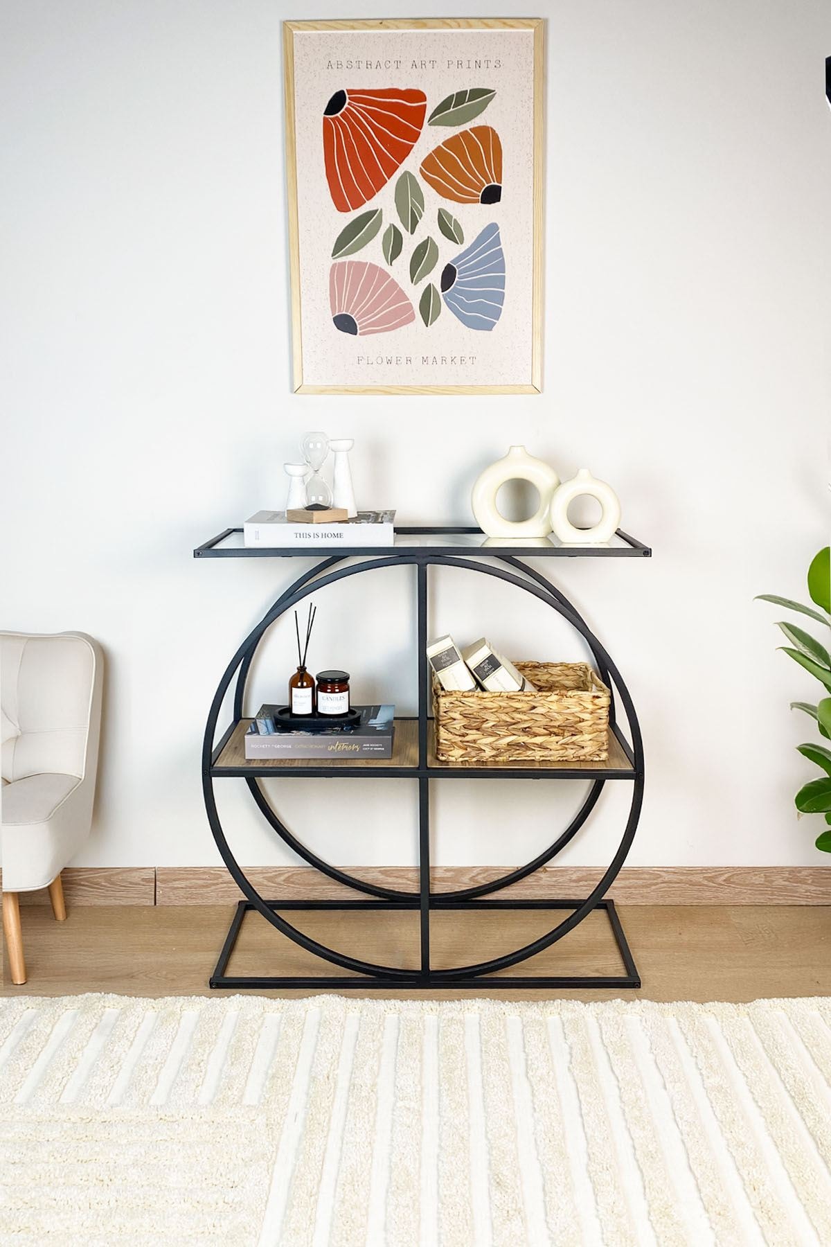 Console CONCEPT1 Cloudy Pin Atlantique, transparent 80 x 30 x h83cm Pas ...