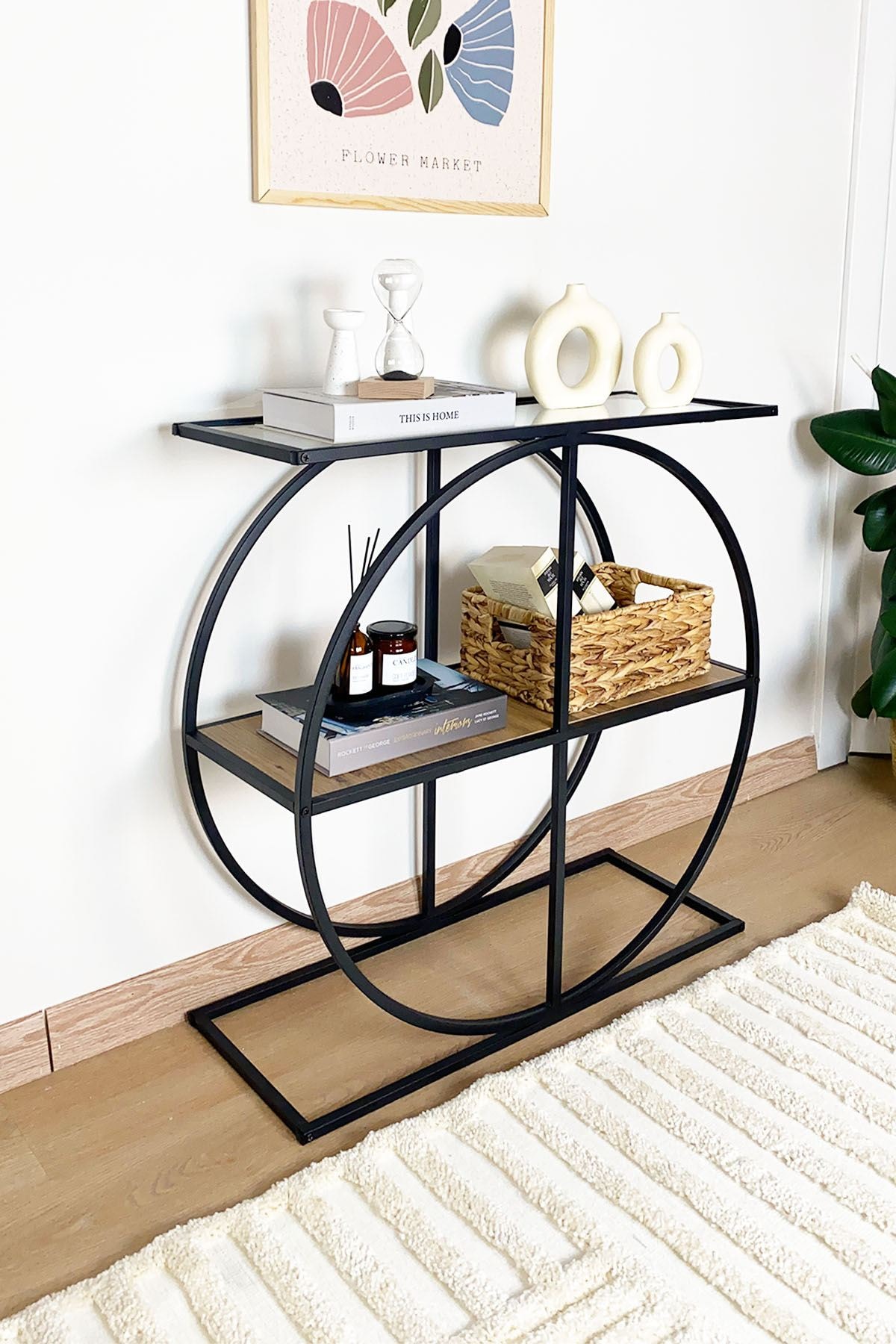 Console CONCEPT1 Cloudy Pin Atlantique, transparent 80 x 30 x h83cm Pas ...