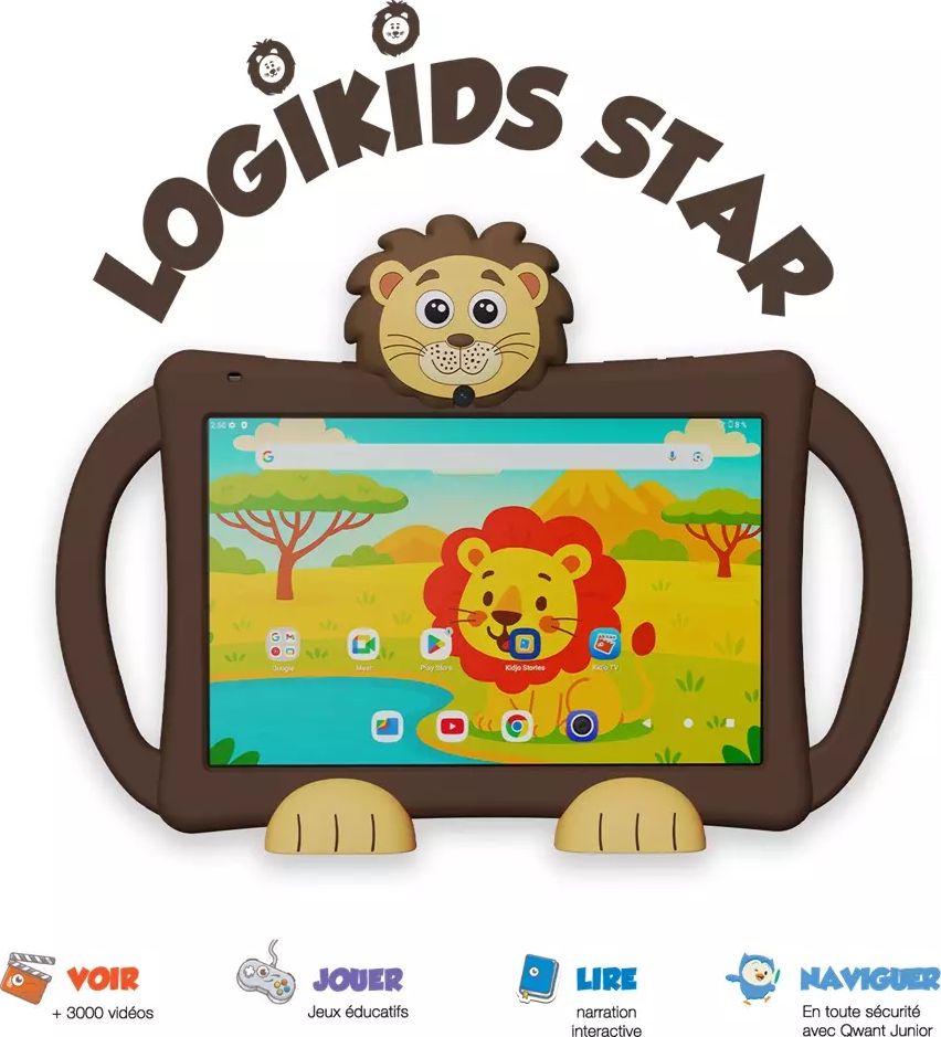 Tablette Tactile Logicom 10.1'' pour enfants de 3 à 8 ans 16 Go Noir