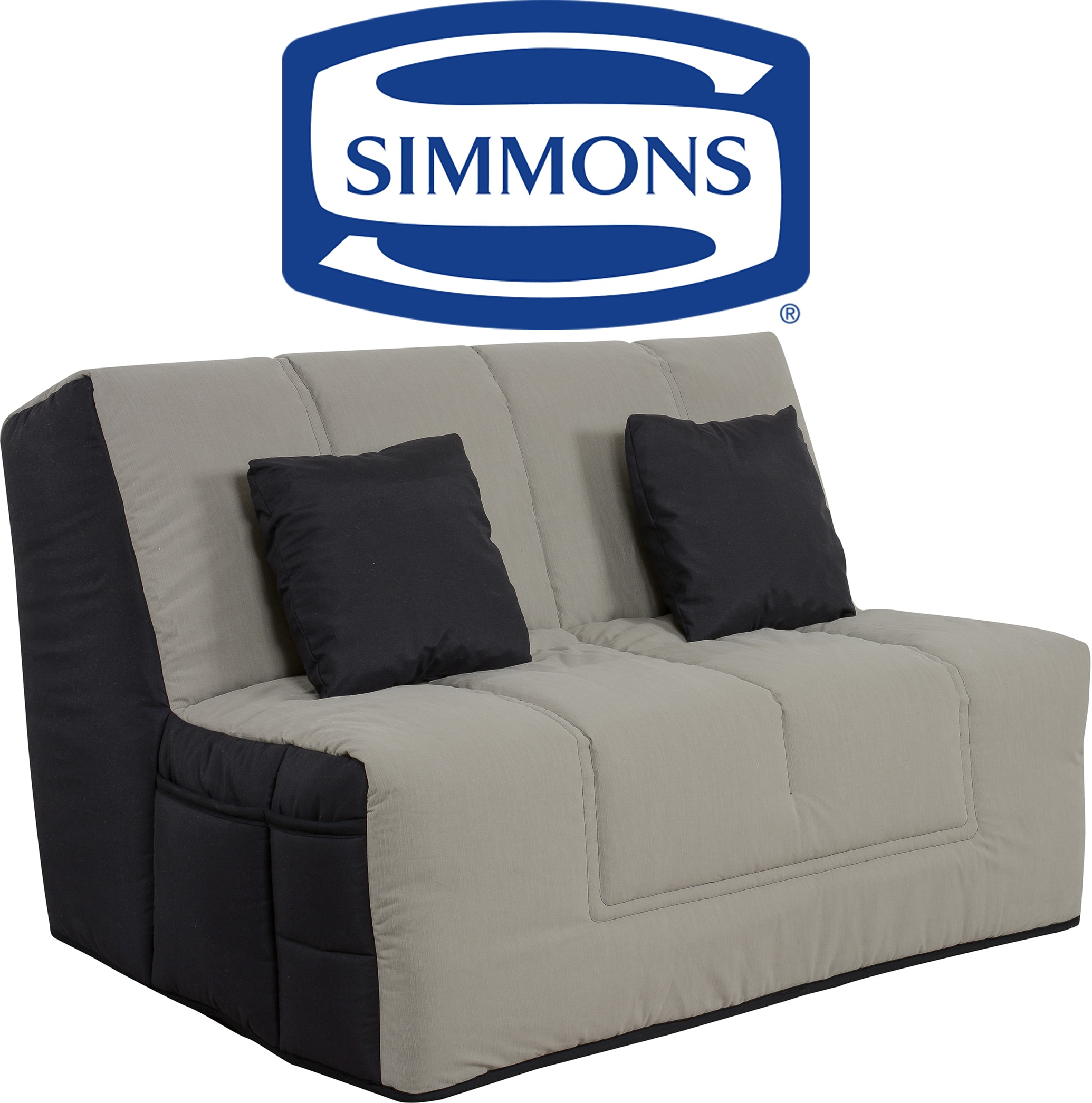 Canapé Convertible BZ En Tissu Gris Clair - Occasion Bon état - 198cm
